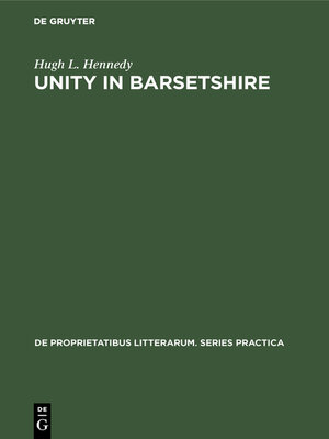 cover image of Unity in Barsetshire